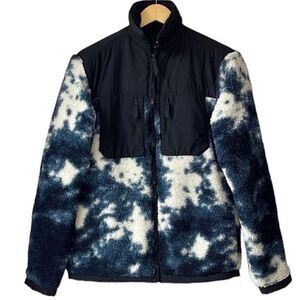 H&M Regular Fit Fleece Overshirt Blue Marbled Jacket
